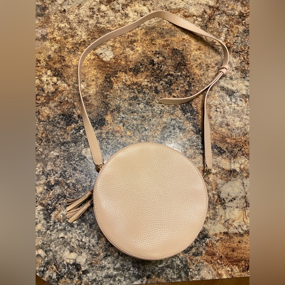 Cuyana round crossbody purse
